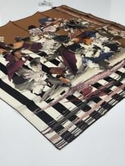 SİLKHOME TİVİL  İPEK EŞARP KİREMİT SİYAH 1002-2