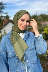 AKER ELEGANCE MONOGRAM ŞAL 1090100-952 HAKİ