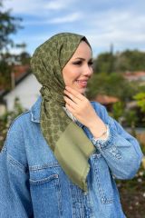 AKER ELEGANCE MONOGRAM ŞAL 1090100-952 HAKİ