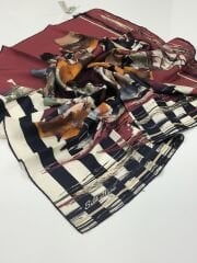 SİLKHOME TİVİL İPEK EŞARP LACİVERT TABA 1002-4