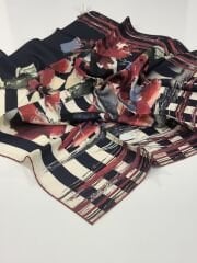 SİLKHOME TİVİL İPEK EŞARP LACİVERT YEŞİL BORDO 1002-5