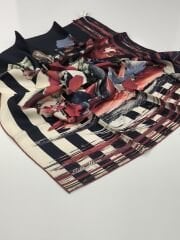 SİLKHOME TİVİL İPEK EŞARP LACİVERT YEŞİL BORDO 1002-5