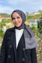 AKER ELEGANCE MONOGRAM ŞAL 1090100-913 ANTRASİT