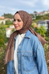 AKER ELEGANCE MONOGRAM ŞAL 1090100-932 KAHVERENGİ