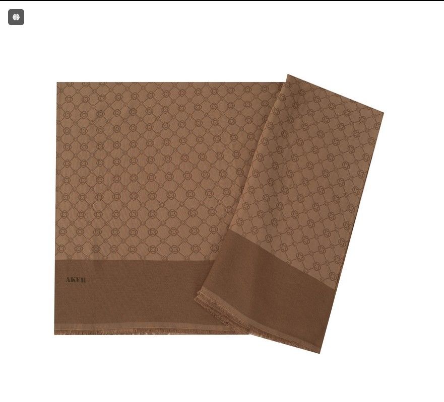 AKER ELEGANCE MONOGRAM ŞAL 1090100-931 AÇIK KAHVE
