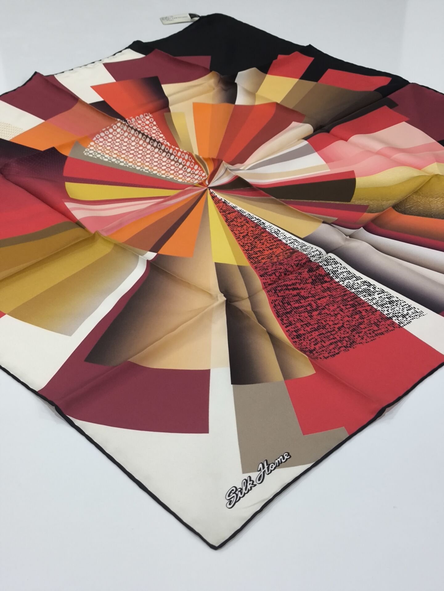 SİLKHOME TİVİL İPEK EŞARP BORDO NAR ÇİÇEĞİ VİZON 2004-3