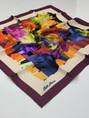 SİLKHOME TİVİL İPEK EŞARP FIRÇA DARBELERİ MODELİ MÜRDÜM 2012-1