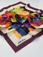 SİLKHOME TİVİL İPEK EŞARP FIRÇA DARBELERİ MODELİ MÜRDÜM 2012-1