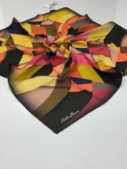 SİLKHOME TİVİL İPEK EŞARP GEOMETRİ RENGARENK 2016-1