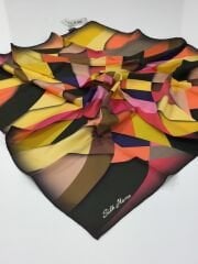 SİLKHOME TİVİL İPEK EŞARP GEOMETRİ RENGARENK 2016-1