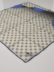 VİSSONA TİVİL İPEK EŞARP ZİNCİR MODEL SAKS MAVİ 1018-4