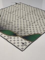 VİSSONA TİVİL İPEK EŞARP ZİNCİR MODEL SİYAH YEŞİL 1018-5