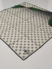 VİSSONA TİVİL İPEK EŞARP ZİNCİR MODEL SİYAH YEŞİL 1018-5