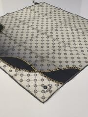 VİSSONA TİVİL İPEK EŞARP ZİNCİR MODEL SİYAH GRİ 1018-6