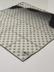 VİSSONA TİVİL İPEK EŞARP ZİNCİR MODEL SİYAH GRİ 1018-6