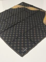 VİSSONA TİVİL İPEK EŞARP ZİNCİR MODEL SİYAH KAHVE 1018-7