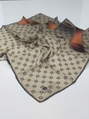 VİSSONA TİVİL İPEK EŞARP ZİNCİR MODEL KİREMİT VİZON 1018-9