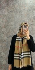BURBERRY EKOSE ŞAL  ANA RENK KIRMIZI ÇİZGİLİ