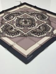 VİSSONA TİVİL İPEK EŞARP ETNİK DESEN SİYAH GÜL KURUSU 1013-3