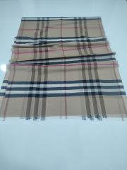 BURBERRY EKOSE ŞAL  ANA RENK FUŞYA  ÇİZGİLİ