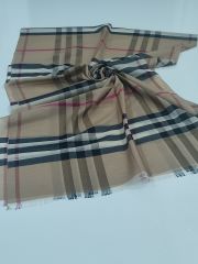BURBERRY EKOSE ŞAL  ANA RENK FUŞYA  ÇİZGİLİ