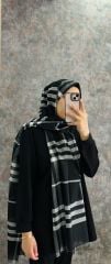 BURBERRY EKOSE ŞAL SİYAH BEYAZ