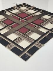 VİSSONA TİVİL İPEK EŞARP SİYAH BORDO 1010-3