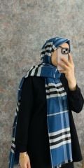 BURBERRY EKOSE ŞAL  KOT MAVİ