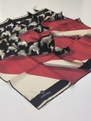 VİSSONA TİVİL İPEK EŞARP SİYAH BORDO 1009-2