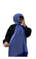 AKER MONOGRAM JAKAR ŞAL 6060900-922 SAKS MAVİ