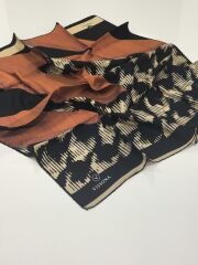 VİSSONA TİVİL İPEK EŞARP SİYAH KİREMİT 1009-3