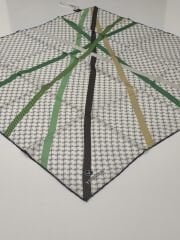 VİSSONA TİVİL İPEK EŞARP LOGO DESEN AÇIK YEŞİL 1014-1