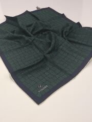 VİSSONA TİVİL İPEK EŞARP LACİVERT YEŞİL 1017-1