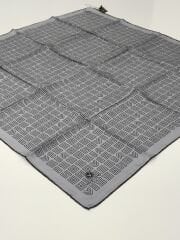 VİSSONA TİVİL İPEK EŞARP GÜMÜŞ SİYAH 1017-3