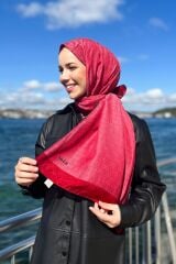 AKER MONOGRAM JAKAR ŞAL 6060900-941 KIRMIZI