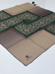 VİSSONA TİVİL İPEK EŞARP ETNİK DESEN VİZON ZÜMRÜT 1008-2