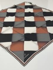 VİSSONA TİVİL İPEK EŞARP SİYAH KİREMİT 1006-1