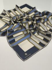 VİSSONA TİVİL İPEK EŞARP LACİVERT MAVİ 1007-1