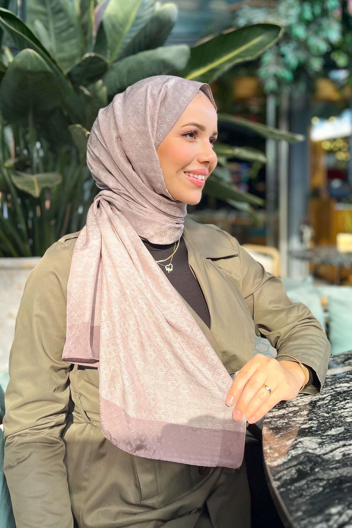 AKER MONOGRAM JAKAR ŞAL 6060900-982 VİZON