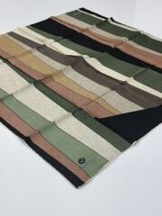 VİSSONA TİVİL İPEK EŞARP SİYAH YEŞİL VİZON 1004-1