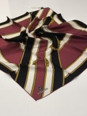 VİSSONA TİVİL İPEK EŞARP SİYAH BORDO 1011-1