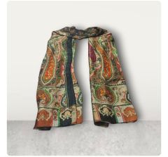 VUAL İPEK ŞAL  ETNİK DESEN SİYAH