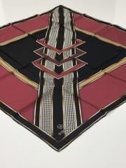 VİSSONA TİVİL İPEK EŞARP KAZAYAĞI DESEN BORDO SİYAH 3002-1