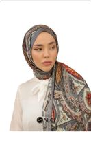 VUAL İPEK ŞAL ETNİK DESEN GRİ