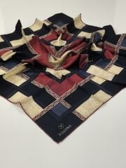 VİSSONA TİVİL İPEK EŞARP LACİVERT BORDO 3004-1