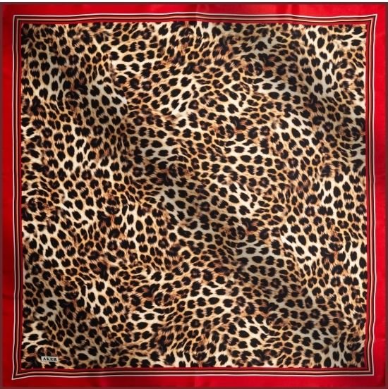 AKER SURA İPEK EŞARP NOSTALJİ LEOPAR DESEN 7984-341