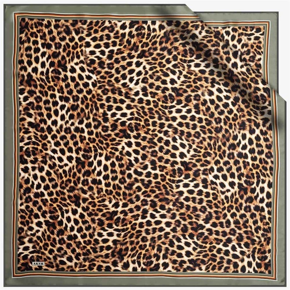 AKER TİVİL İPEK EŞARP NOSTALJİ LEOPAR DESEN 7984-951