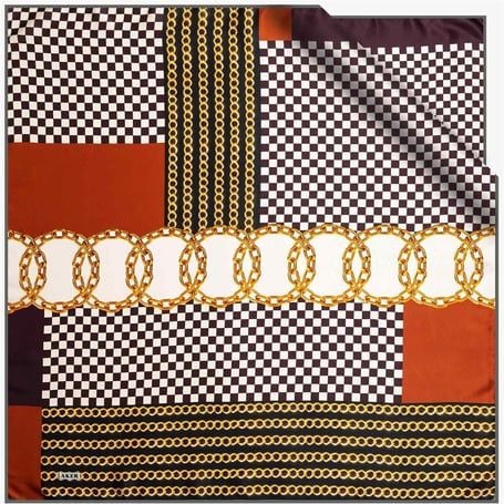 AKER TİVİL İPEK EŞARP NOSTALJİ ZİNCİR DESEN 7925-951