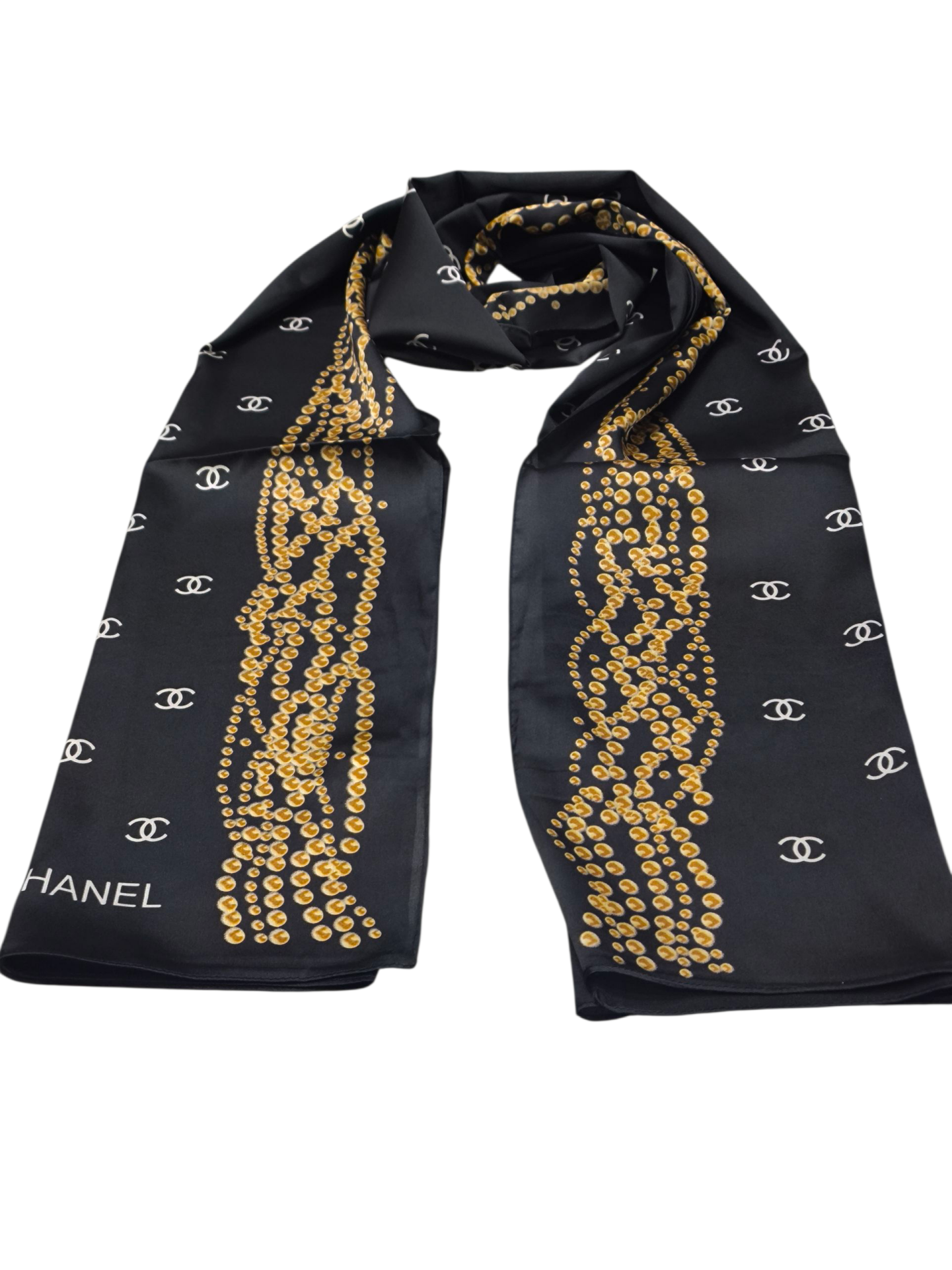 C DESEN İNCİLİ MODEL VUAL İPEK ŞAL SİYAH