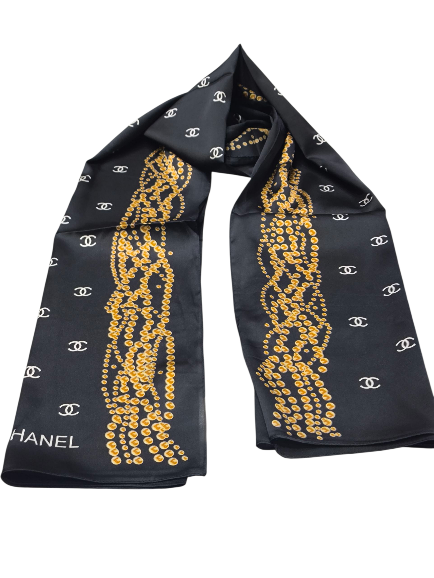 C DESEN İNCİLİ MODEL VUAL İPEK ŞAL SİYAH